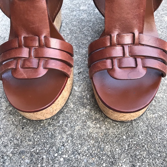 Tory Burch Leslie Cork Wedges in Sienna - Brown - Picture 8 of 8
